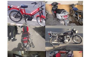 Nizip'te 7 adet çalıntı motosiklet ve 1 ruhsatsız tabanca yakakandı